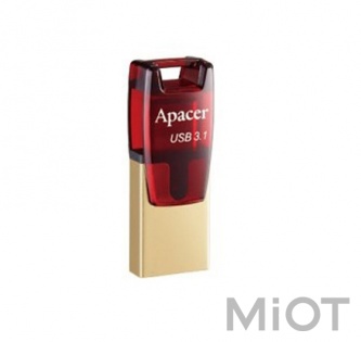 USB флеш накопичувач Xiaomi Apacer 64GB AH180 Red Type-C Dual USB 3.1 (AP64GAH180R-1)